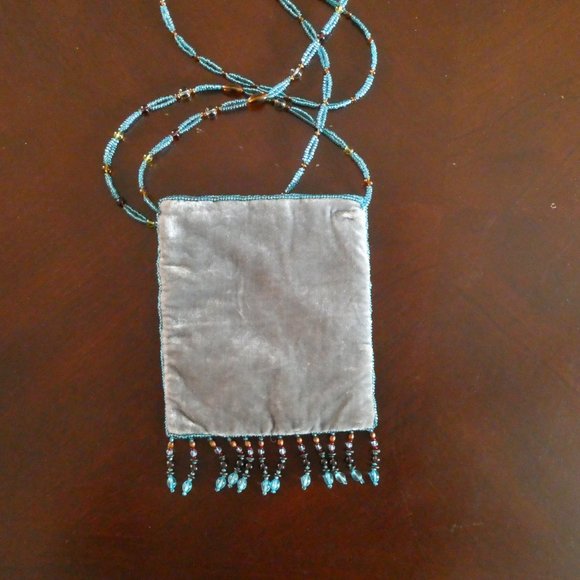 Beaded Velvet Crossbody Boho Handbag New - Picture 2 of 8